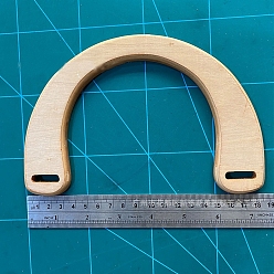 пшеница Деревянная ручка сумки, c-образный, аксессуары для замены сумок, цвет пшеницы, 11.9x18.6 см, Внутренний диаметр: 10.9 cm