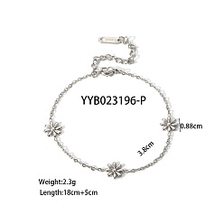 Нержавеющая Сталь Цвет Элегантные 304 браслеты-цепочки из нержавеющей стали для женщин, цвет нержавеющей стали, 7-1/8 дюйм (18 см)