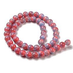Rouge Teints jade naturel perles brins, ronde, rouge, 8mm, Trou: 1.2mm, Environ 49 pcs/chapelet, 15.55 pouce (39.5 cm)