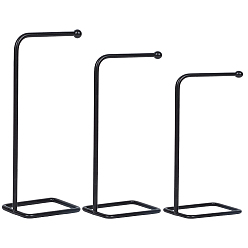 Черный 3 шт. 3 стили железная стойка для демонстрации ювелирных изделий с ожерельем, настольный держатель для подвески-ожерелья, чёрные, 5.1x8.2x12~18 см, 1 шт / стиль