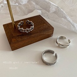 Античное Серебро Наборы регулируемых манжет из сплава, античное серебро, внутренний диаметр: 15~20 мм