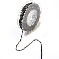 Черный Цвет Металла Роло железа цепи, отрыгивающая цепь, плоско-круглые, с катушкой, пайки, металлический черный , 2 мм, около 32.81 футов (10 м) / рулон