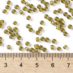 (246) Inside Color Luster Black Diamond/Opaque Yellow Lined TOHO Round Seed Beads, Japanese Seed Beads, (246) Inside Color Luster Black Diamond/Opaque Yellow Lined, 8/0, 3mm, Hole: 1mm, about 1110pcs/50g