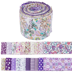 Mixed Color 40Pcs Floral Cotton Fabric, Patchwork Roll Sewing DIY Crafts, Mixed Color, 502x63x0.2mm