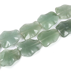 Зеленый Авантюрин Естественный зеленый авантюрин бисер нитей, самородки, 23~32.5x23~27.5x4.5~8 мм, отверстие : 0.8~1.2 мм, около 13 шт / нитка, 15.35~15.75'' (39~40 см)