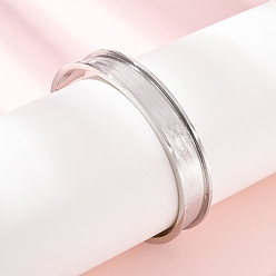 Stainless Steel Color 304 Stainless Steel Grooved Bangle Base, Blank Cuff Bangles, Leather Inlay Bangle Making, Stainless Steel Color, Inner Diameter: 1.71x2.50 inch(4.35x6.35cm), Slot: 9mm