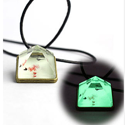 Pink Квадратное колье из светящегося в темноте колье из сплава с кожаными шнурками, розовые, 15.75~23.62 дюйм (40~60 см)