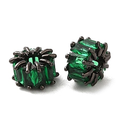 Черный Покрытие стойки из черной латуни, микропаве, бусины из кубического циркония, без кадмия и без свинца, колонка, чёрные, 8.5~9x5.5 мм, отверстие : 3.5 мм