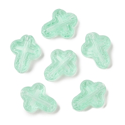 Аквамарин Прозрачная аэрозольная краска стеклянные шарики, крестик, аквамарин, 14.5x11.5x3.5 мм, отверстие : 1 мм