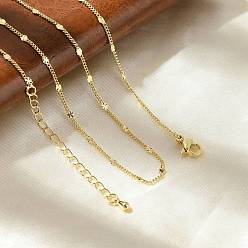 Настоящее золото 18K Латунные дисковые витые цепочки ожерелья, долговечный, стойки покрытие, без свинца и без кадмия, реальный 18 k позолоченный, 17.52 дюйм (44.5 см)