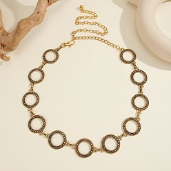 Античное Золото Винтажная сплавная цепочка с кольцом и звеньями, талия, живот, цепи для женщин, античное золото , 1100 мм