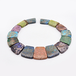 Разноцветный Натуральная имперская яшма, окрашенные, трапециевидные, красочный, 16~34x23~28x5~6 мм, отверстие : 1 мм, около 15 шт / нитка, 12.2 дюйм