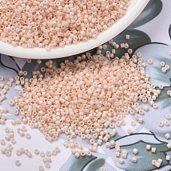 (DB1522) Matte Opaque Light Peach AB MIYUKI Delica Beads, Cylinder, Japanese Seed Beads, 11/0, (DB1522) Matte Opaque Light Peach AB, 1.3x1.6mm, Hole: 0.8mm, about 2000pcs/bottle, 10g/bottle