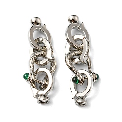 Платина Латунная стойка с микропаве из кубического циркония, без кадмия и без свинца, долговечный, платина, застежки: 13x4.5 мм, овальный : 11x9x2 mm, застежки-дужки: 14.5x11x4мм, отверстие : 3 мм