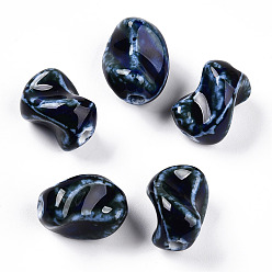 Прусский Синий Фарфоровые бусины ручной работы, фантазии античного стекла фарфора, самородки, берлинская лазурь, 20~21x16~17x14~15 мм, отверстие : 2.5~3.5 мм
