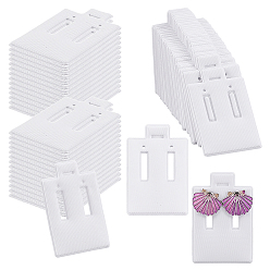 Белый ПВХ подставки для сережек, демонстрационные стеллажи для ювелирных изделий, прямоугольные, белые, 4.4x2.9x0.2 см