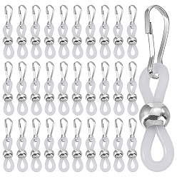 Белый 60шт. силиконовые застежки-молнии, с застежкой железа, аксессуары для замены молнии, для чемодана, пакет, костюм, белые, 34 мм, 60 шт / комплект