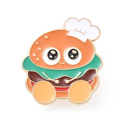 Hamberger Булавки из пищевой эмали, булавки для лацканов из сплава для одежды рюкзака, золотые, гамбургер, 30x27 мм