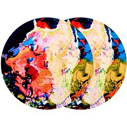 Разноцветный Фетровые подложки для компакт-дисков, плоско-круглые, красочный, 295x3 мм, отверстие : 7 мм