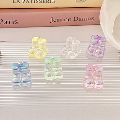 Mixed Color Transparent Acrylic Pendants, Shoes/Boots Charms, Mixed Color, 27.7x26.8x27mm, Hole: 3.5mm