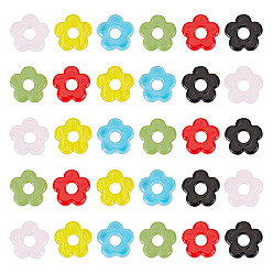 (52) Непрозрачная лаванда 20 европейские бусины лэмпворк ручной работы., бусины с большим отверстием, цветок, разноцветные, 15~16x4~6 мм, отверстие : 4.8 мм