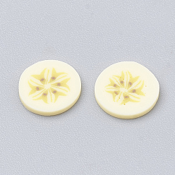 Lemon Chiffon Handmade Polymer Clay Nail Art Decoration, Fashion Nail Care, No Hole, Fruit, Banana, Lemon Chiffon, 3.5~9x3.5~8x0.1~3mm