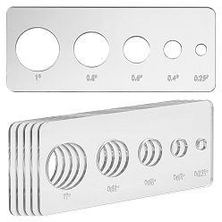Гейнсборо Акриловый инструмент для установки безопасных глаз для изготовления игрушек, доска для измерения глазного яблока куклы, светло-серые, 120x50x2~2.5 мм, отверстие: 6мм и 10мм и 15мм и 20мм и 25мм