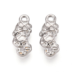 Нержавеющая Сталь Цвет 304 подвески из нержавеющей стали, морской конек, цвет нержавеющей стали, 15.5x7x3.5 мм, отверстие : 1.6 мм