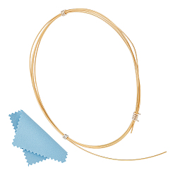 Золотой 1м 925 серебряная проволока, круглые, с 1полиуретановой тканью из искусственной замши квадратной формы для полировки серебра, золотые, 0.5 мм, 24 датчик, около 3.28 футов (1 м) / рулон