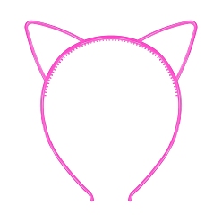 Fuchsie Leuchtendes Katzenohr-Stirnband aus Kunststoff, Fuchsie, 140x120 mm