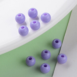 Medium Purple Opaque Acrylic Beads, Round, Medium Purple, 16x15mm, Hole: 2.8mm, about 220pcs/500g