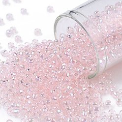 (171L) Dyed Light Pink Transparent Rainbow Тохо 8/0 круглые бусины, японский бисер, (171 l) окрашенная в светло-розовый цвет, прозрачная радуга, 3 мм, отверстие : 1 мм, Около 10000 шт / фунт