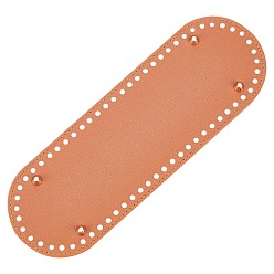 Шоколадный Овальное дно из искусственной кожи, для вязания сумки, женские сумки ручной работы поделки аксессуары, цвет шоколада, 30x10x0.4 см, отверстие : 4.5 мм