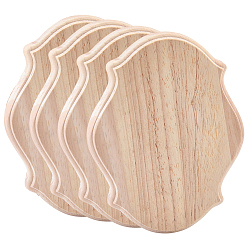 Oval 4шт. резные накладки из натурального дерева, аппликация, изделия ручной работы, неокрашенная накладка мебель украшения дома, овальные, 151x122x18 мм