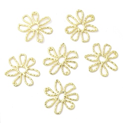 Golden Alloy Connector Charms, Flower, Golden, 32x33x2mm, Hole: 1.2mm