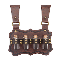 Кокосово-Коричневый Ремень для хранения из искусственной кожи с золотым металлизированным сплавом., в стеклянных бутылках с пробковой крышкой, прямоугольные, кокосового коричневый, 212 мм