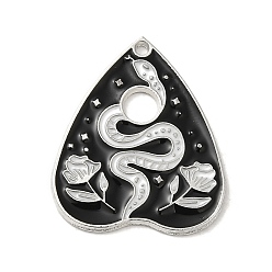 Платина Стойки сплава эмалевые подвески, змея, платина, 26x22x1 мм, отверстие : 1.4 мм