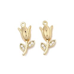 Настоящее золото 18K Латунные микро проложить кубического циркония подвески, , долговечный, без никеля , реальный 18 k позолоченный, 14.5x6.5x3 мм, отверстие : 0.8 мм