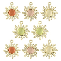 (52) Непрозрачная лаванда 8шт. 4 цвета сплава подвески в форме кошачьего глаза, солнечные чары, золотые, разноцветные, 21.5x18.5x3 мм, отверстие : 1.6 мм, 2 шт / цвет