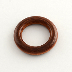 Saddle Brown Wooden Linking Rings, Dyed, Lead Free, Saddle Brown, 23~25x6mm, Hole: 12mm