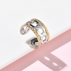 Другие 304 открытые кольца манжеты из нержавеющей стали, ионное покрытие (ip), золотые и нержавеющая сталь цвет, регулируемый, 11 мм