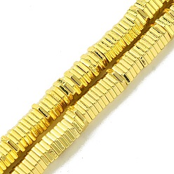 Golden Plated Electroplated Synthetic Non-Magnetic Hematite Beads Strands, Hexagon, Golden Plated, 5.6x6.3x1.1mm, Hole: 1mm, about 350pcs/strand, 16.14''(41cm)
