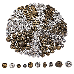Mixed Color 200Pcs 5 Style Tibetan Style Alloy Beads, Mix-shaped, Mixed Color, 40pcs/style
