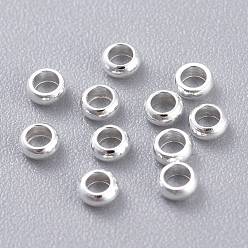 Silver 201 Stainless Steel Spacer Beads, Rondelle, Silver, 2.5x1mm, Hole: 1.4mm
