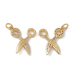 Настоящее золото 18K Латунные микропаве прозрачные подвески с фианитом, с целью перехода в кольце, без кадмия, без никеля и без свинца, стойки покрытие, резать ножницами, реальный 18 k позолоченный, 19x17x2.5 мм, отверстие : 3 мм