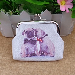 Разноцветный Трапециевидная сумка для куклы из пвх, с железным каркасом кошелька, принадлежности для американских кукол, Рисунок собаки, красочный, 70x90 мм