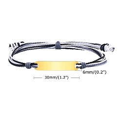 Серый Регулируемые браслеты из нержавеющей стали с ID-звеньями, со шнуром для женщин, серые, 5-1/8~9-1/8 дюйм (13~23 см)