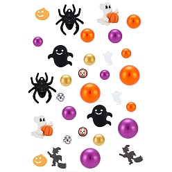 (52) Непрозрачная лаванда Наполнители для ваз на Хэллоуин своими руками, в том числе бусины из абс-пластика с имитацией жемчуга, подвески из сплава пауков, Кабошоны призрачной смолы и полимерной глины, разноцветные