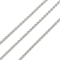 Нержавеющая Сталь Цвет 304 из нержавеющей стали цепи пшеницы, пайки, с катушкой, цвет нержавеющей стали, 2.7x1.7x0.4 мм