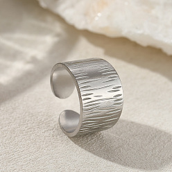 Нержавеющая Сталь Цвет 201 из нержавеющей стали Манжета кольца для женщин, цвет нержавеющей стали, внутренний диаметр: 18 мм